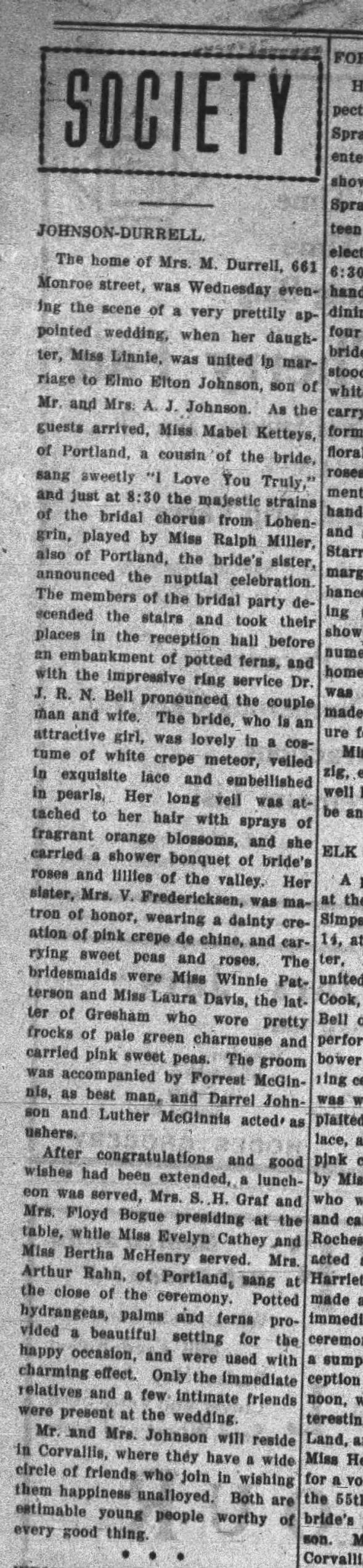 Clipping from Corvallis Gazette-Times